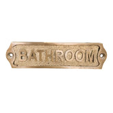 Buy a beautiful engraved brass bathroom door sign featuring an antique finish. Durable and stylish, perfect for any home.
